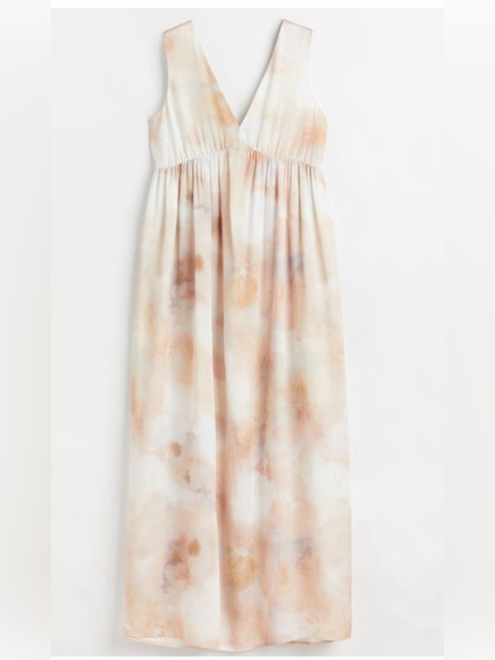 H&M watercolour maxi dress with V neck soft watercolor flowy tie dye MEDIUM
